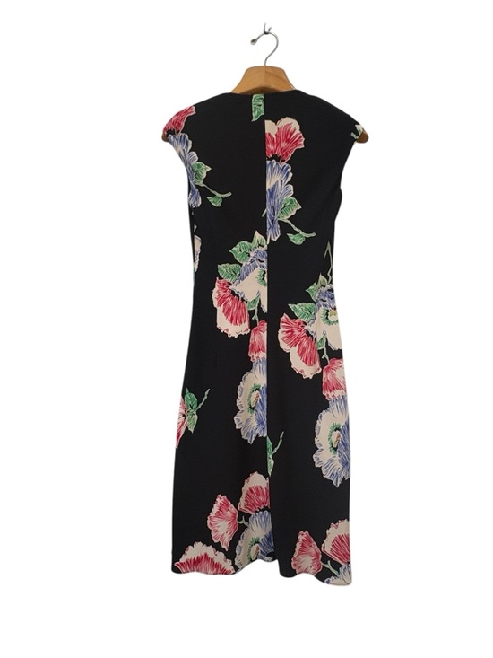 Jones New York size 6 bias cut a-line dress black bold floral - Picture 3 of 8